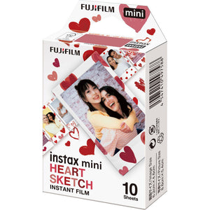 FUJIFILM INSTAX MINI Heart Sketch Instant Film 100 Exposures Bundle