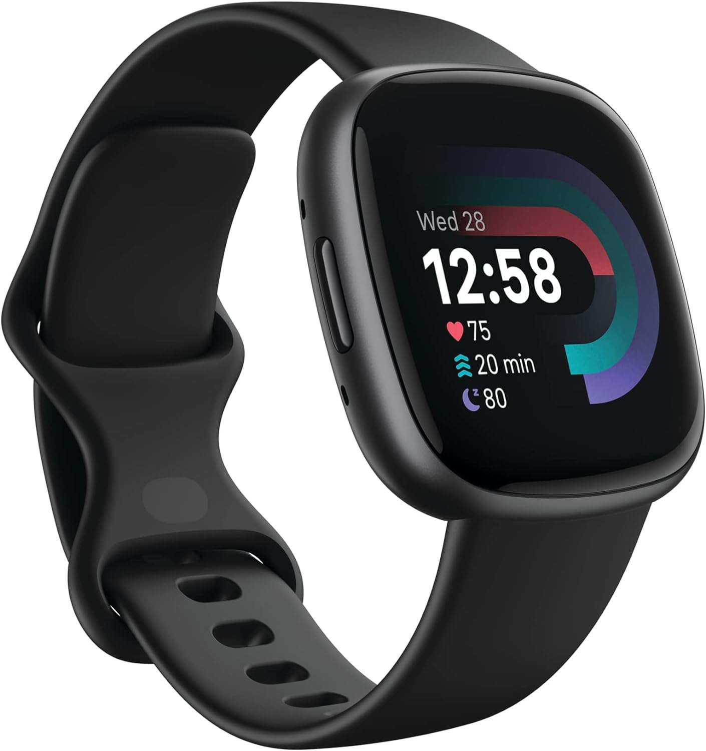 Fitbit Versa 4 Fitness Smartwatch Black/Graphite Bundle