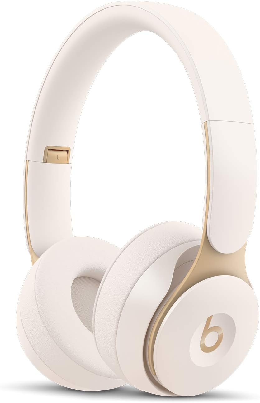 Beats Solo Pro Wireless Noise Cancelling On-Ear Headphones (Ivory) Bundle