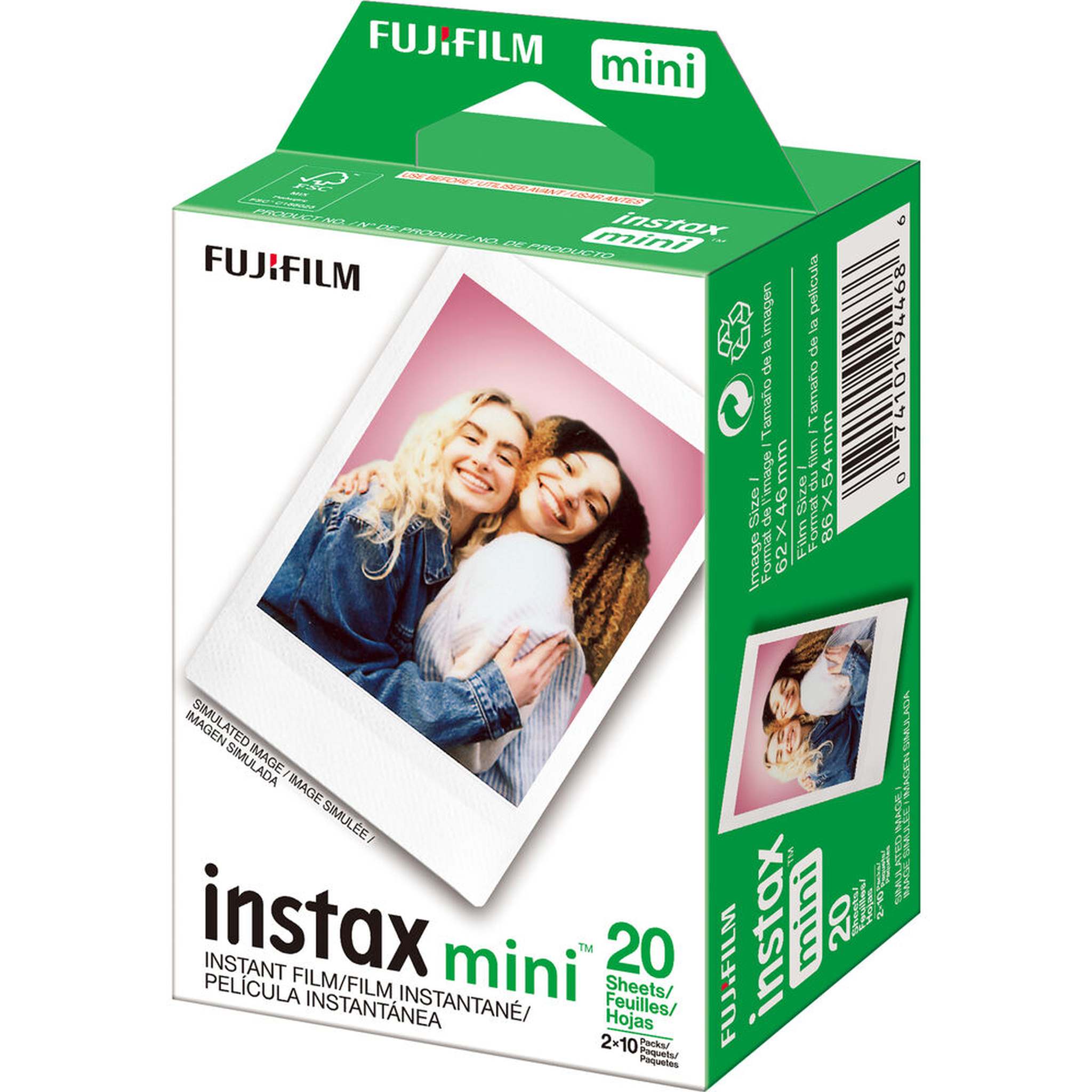 Fujifilm Instax Mini Instant Camera Film 20 Exposure + Cleaning Cloth