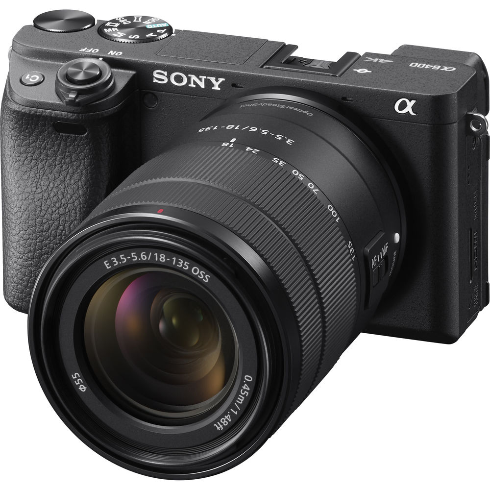 Sony a6400 Mirrorless Camera with 18-135mm Lens with Real-Time Eye Auto Focus - Bundle