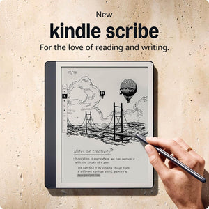 Kindle Scribe 16 GB - Redesigned display with uniform borders. Now write directly on books and documents. With built-in notebook summarization. Includes Premium Pen - Tungsten + More