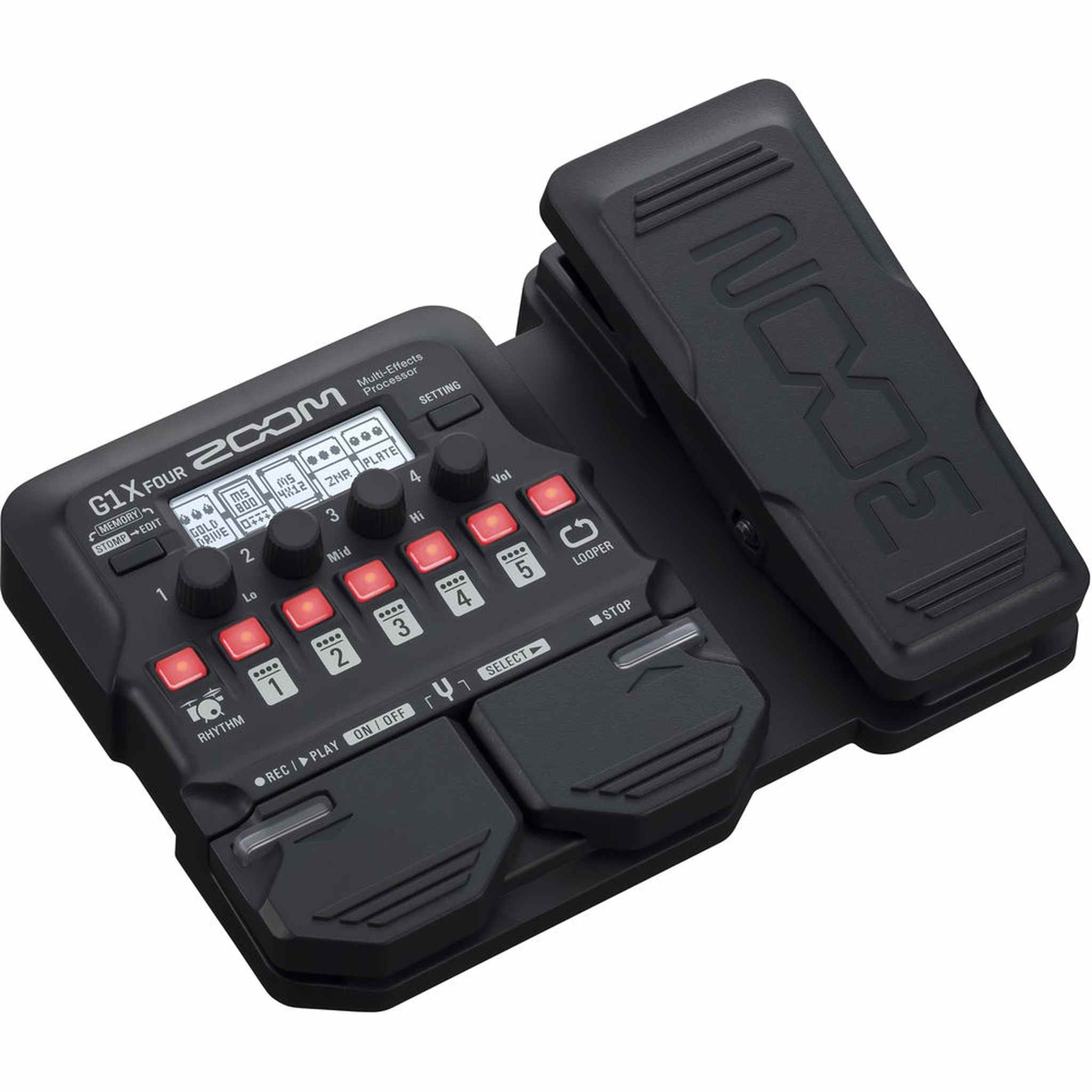 Zoom G1X FOUR Guitar Multi-Effects Processor with Expression Pedal, With 70+ Built-in Effects, Amp Modeling, Looper, Rhythm Section, Tuner, Battery Powered