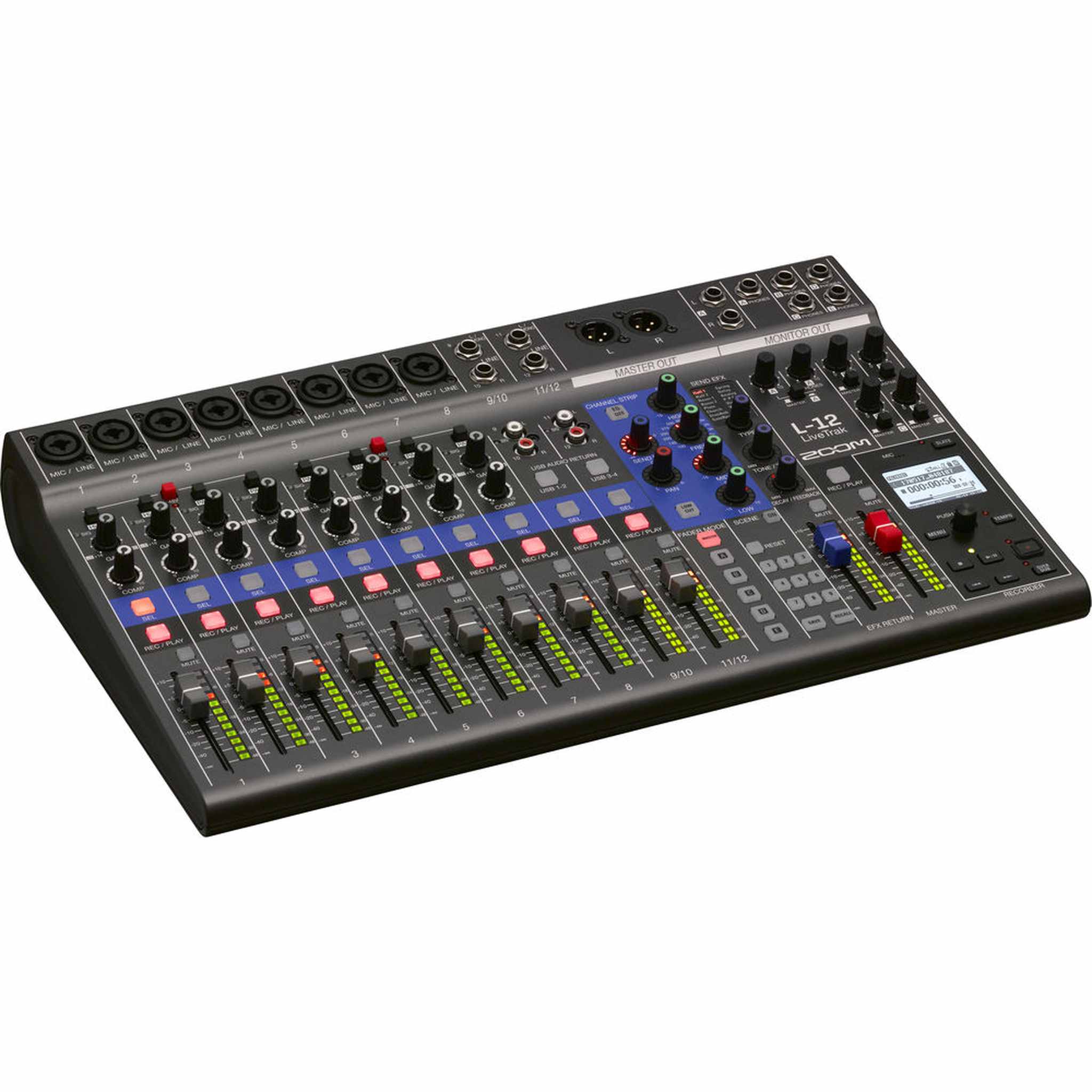 Zoom LiveTrak L-12 Digital Mixer & Multitrack Recorder, for Music, Podcasting, and More, 12-Input/ 14-Channel SD Recorder, 14-in/4-out USB Audio Interface, 5 Powered Headphone Outputs