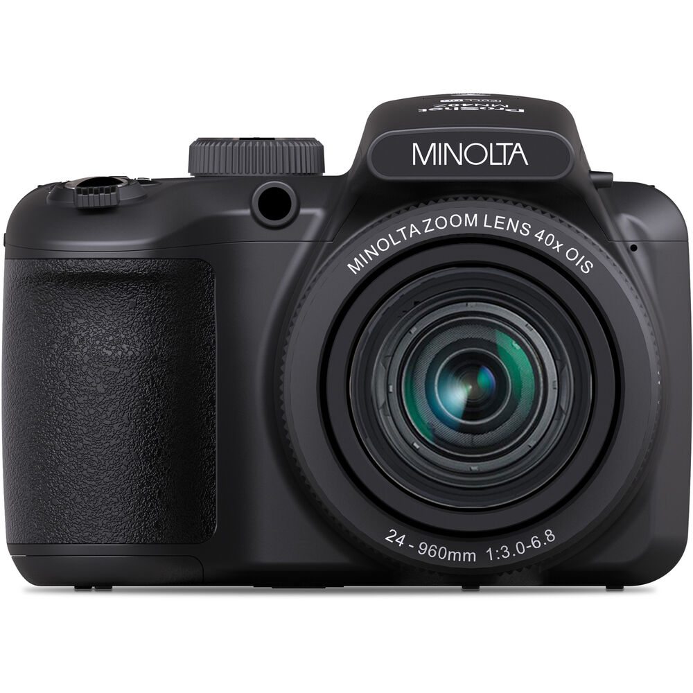 Minolta 20 Mega Pixels 40x Optical Zoom Digital Camera, 1080p FHD Video Bundle, Black