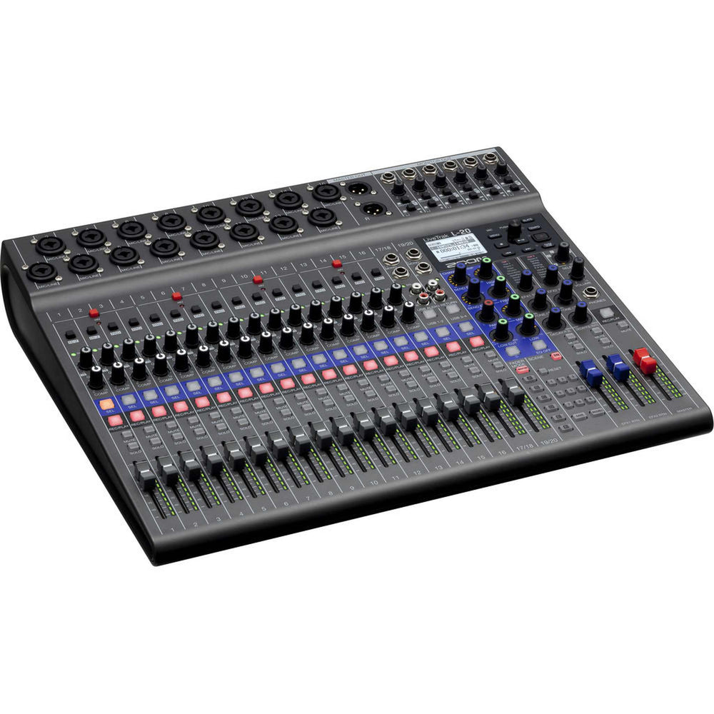 Zoom LiveTrak L-20 Digital Mixer & Multitrack Recorder, 20-Input/ 22-Channel SD Card Recorder, 22-in/4-out USB Audio Interface, 6 Customizable Outputs, Wireless iOS Control
