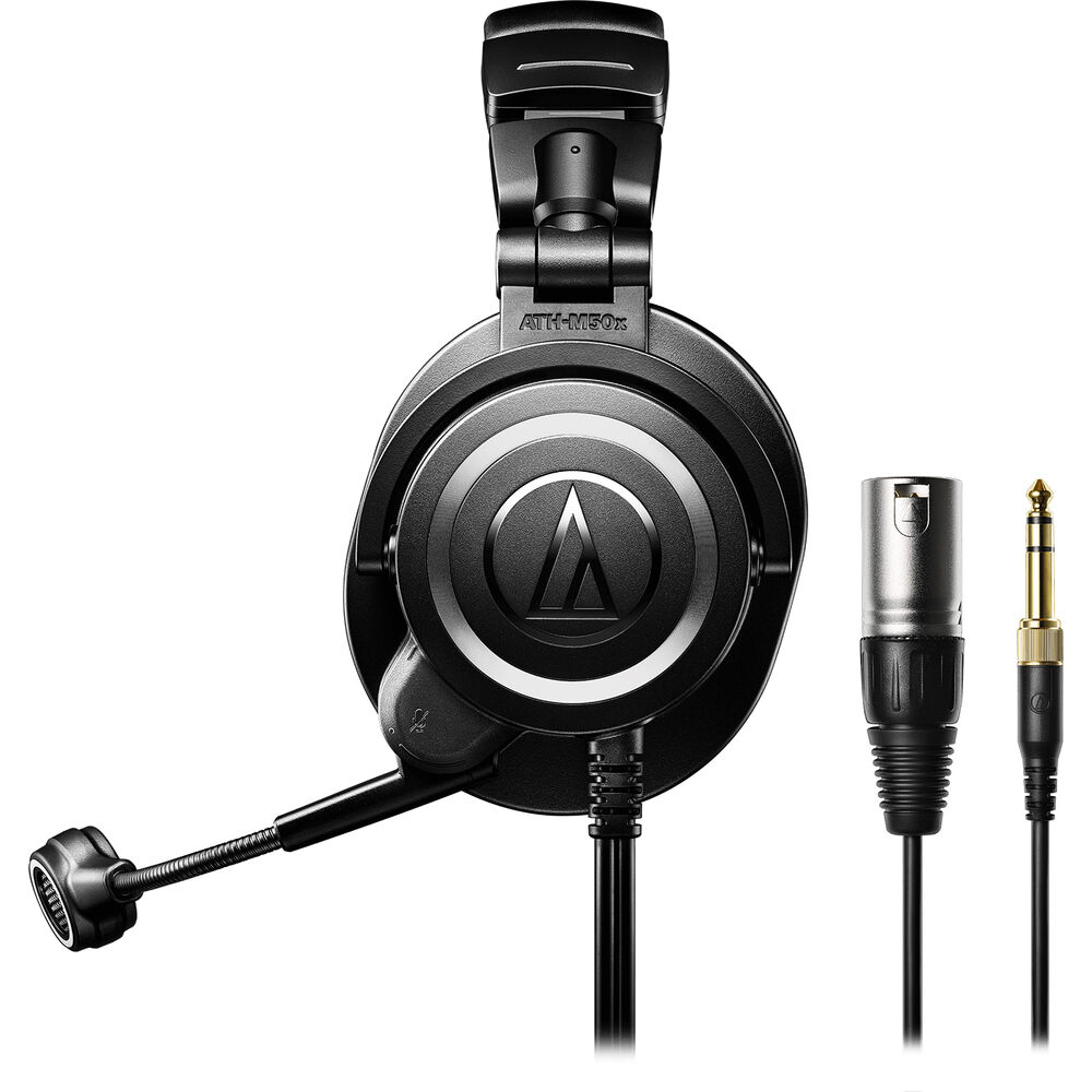 Audio-Technica ATH-M50xSTS XLR StreamSet Streaming Headset, Headphone stand