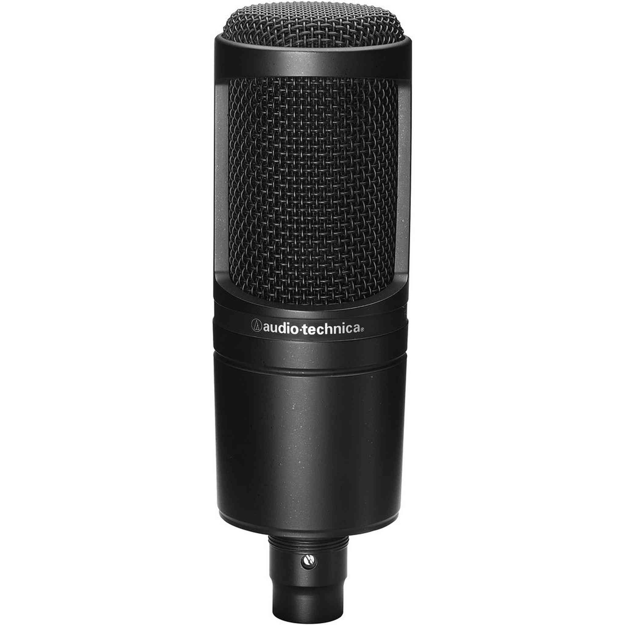 Audio-Technica AT2020 Cardioid Condenser Microphone Black , Diginerds Microfiber Cleaning Cloth, Goby Labs Microphone cleaner, 10 Ft XLR Cable, Bundle