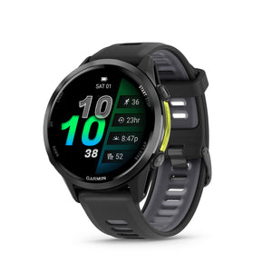 Garmin Forerunner 970 Running Smartwatch, GPS Fitness Smart Watch For Men And Women, Carbon Gray DLC Titanium with Black Case and Black/Translucent Whitestone Band , Bundle