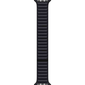 Apple 45mm Leather Watch Band - Midnight M/L with USB-C Charging Block Bundle