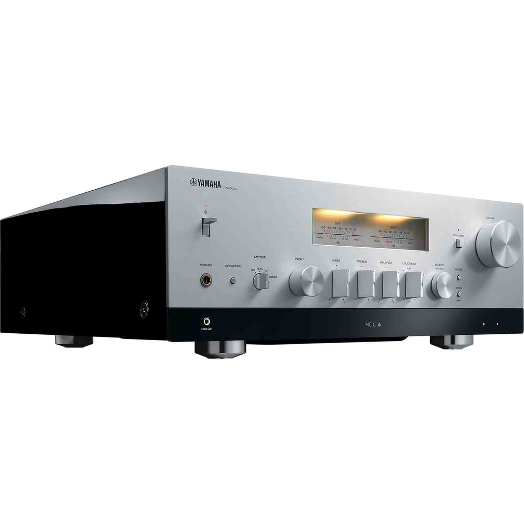 Yamaha R-N2000A 2.1-Channel Network Stereo Receiver Silver , Panasonic DP-UB9000 HDR UHD 4K Network Blu-ray Disc Player, Cat5e Ethernet Patch Cable Stranded - Black, Bundle