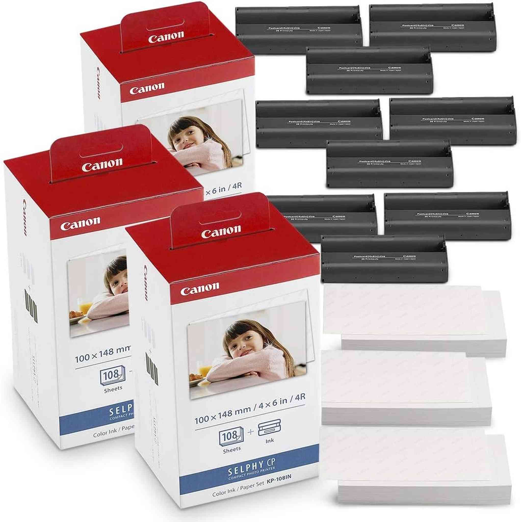 Canon KP-108IN Color Ink and Paper Set Includes Total of 324 Sheets and 9 Ink Cartridges Canon