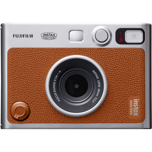 Fujifilm Instax Mini EVO Hybrid Instant Camera Brown with Micro SD to SD Adapter