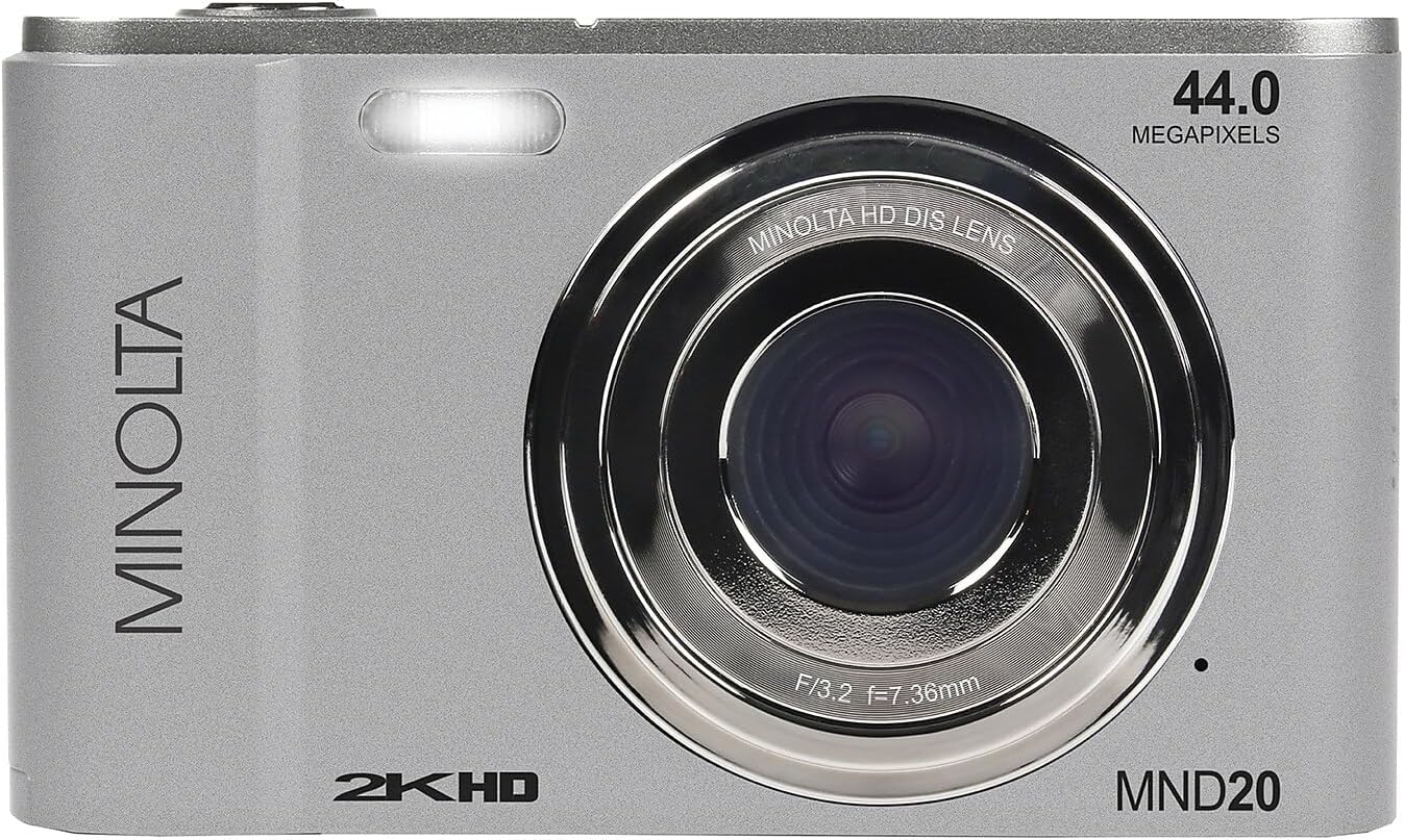 Minolta MND20 44 MP / 2.7K Ultra HD Digital Camera (Silver)