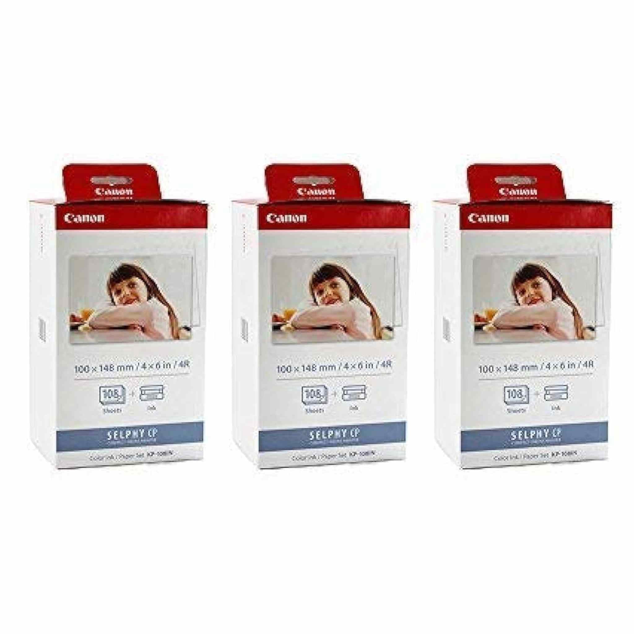 Canon KP-108IN Color ahPJNL Ink and 4 x 6 Paper Set, 108 Count Pack of 3