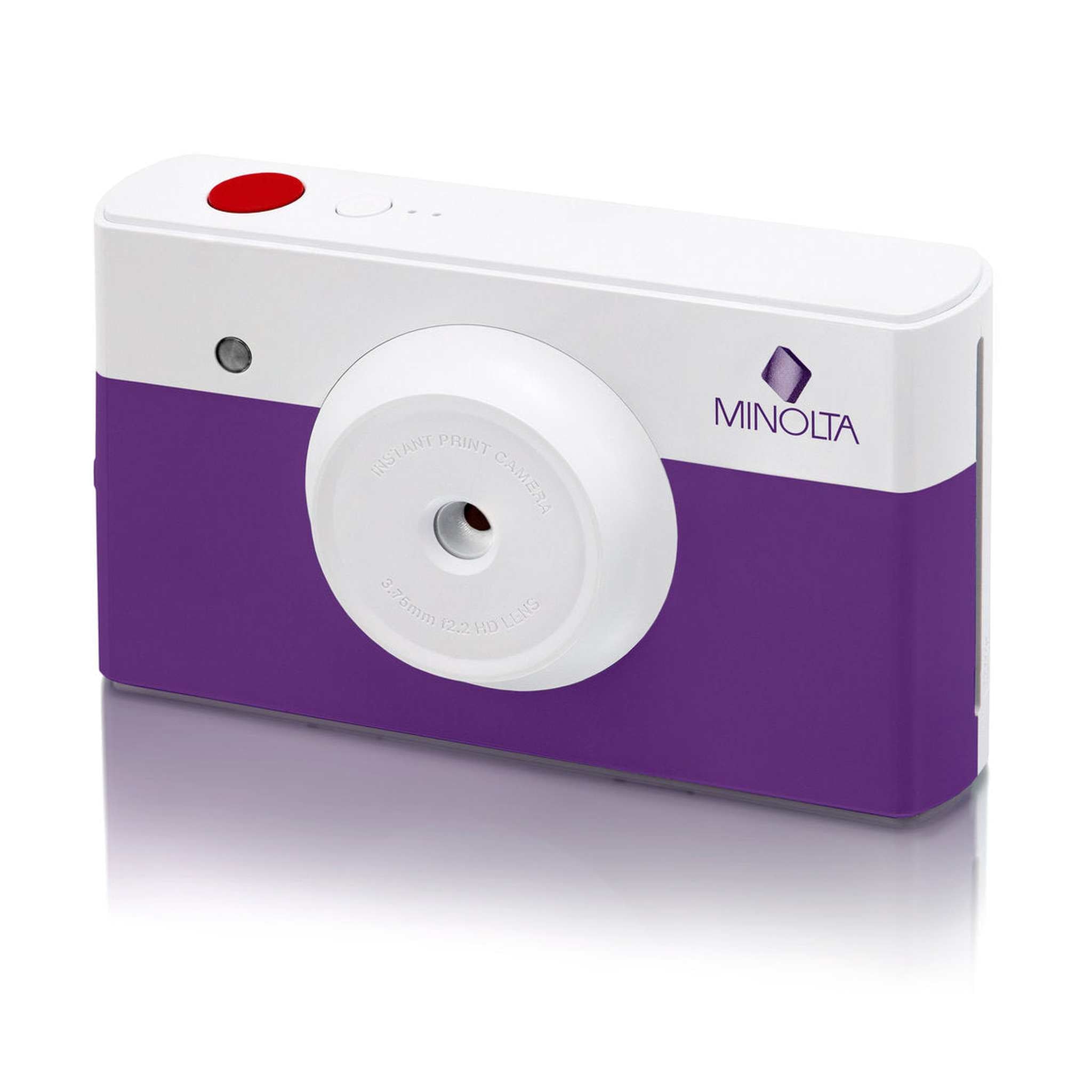 Minolta Instapix Print Camera with Printer Purple , Camera Bag, Diginerds Microfiber Cleaning Cloth, Bundle Minolta