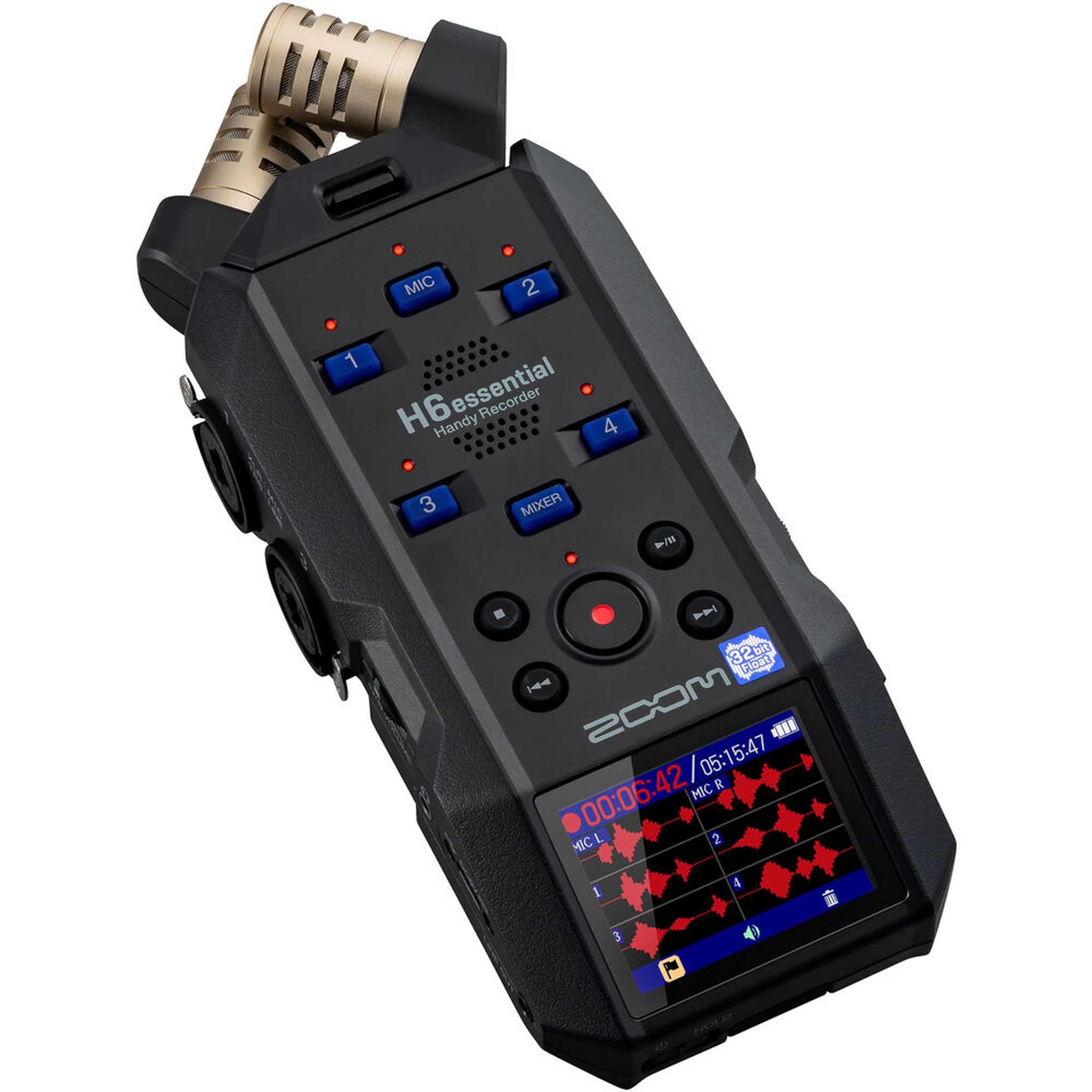 Zoom H6essential 2024 Model, Essential Series with 32-Bit Float, Accessibility, 6-Track Recorder, Stereo Microphones, 4 XLR/TRS Inputs, USB Audio Interface, for Musicians, Podcasters, & Filmmakers Zoom
