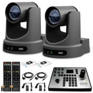 2 x PTZOptics Move SE PTZ Camera with 30x Optical Zoom PT30X-SE-GY-G3 + PT-JOY-G4 Controller