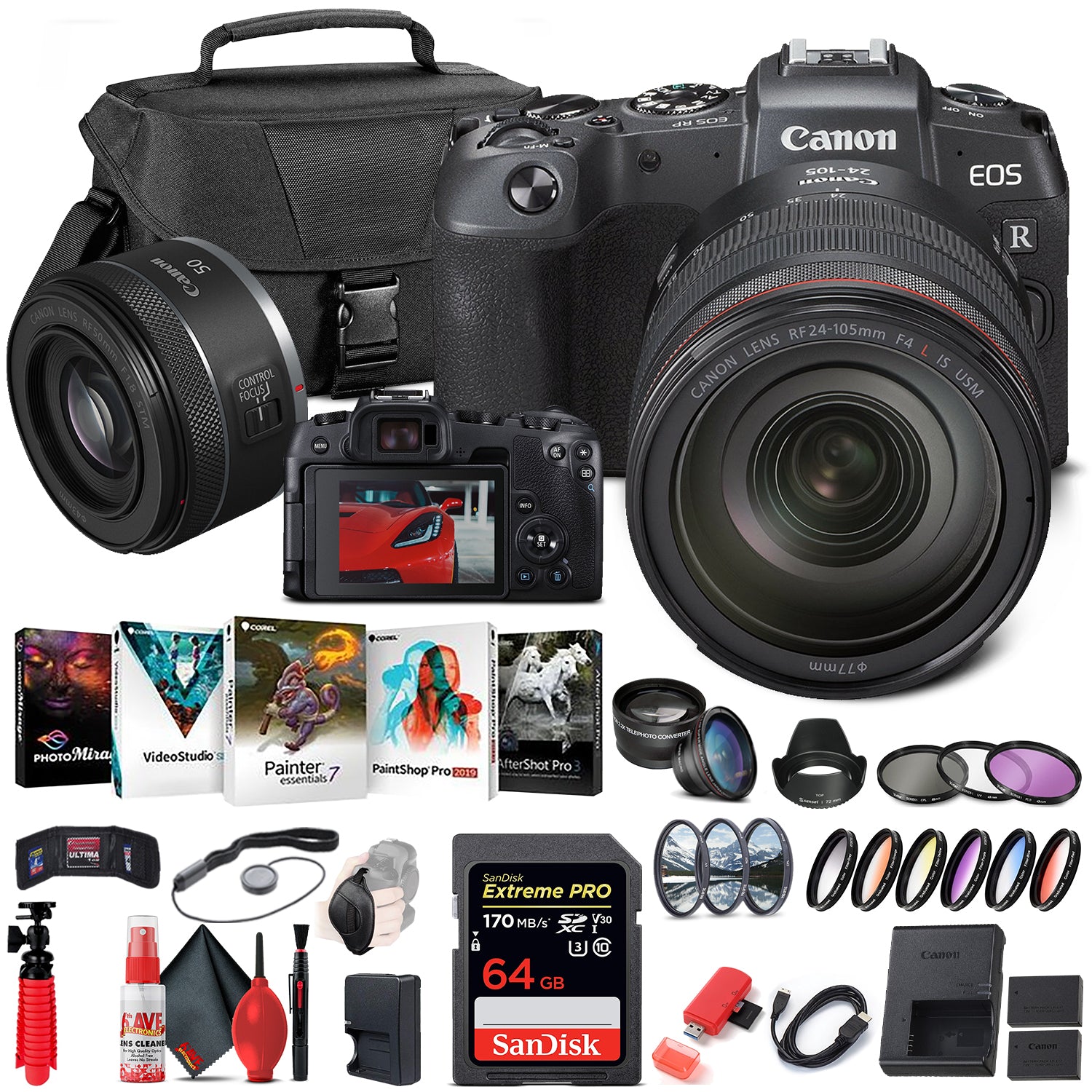 Canon EOS RP Mirrorless Digital Camera with 24-105mm Lens (3380C012) Advanced Bundle