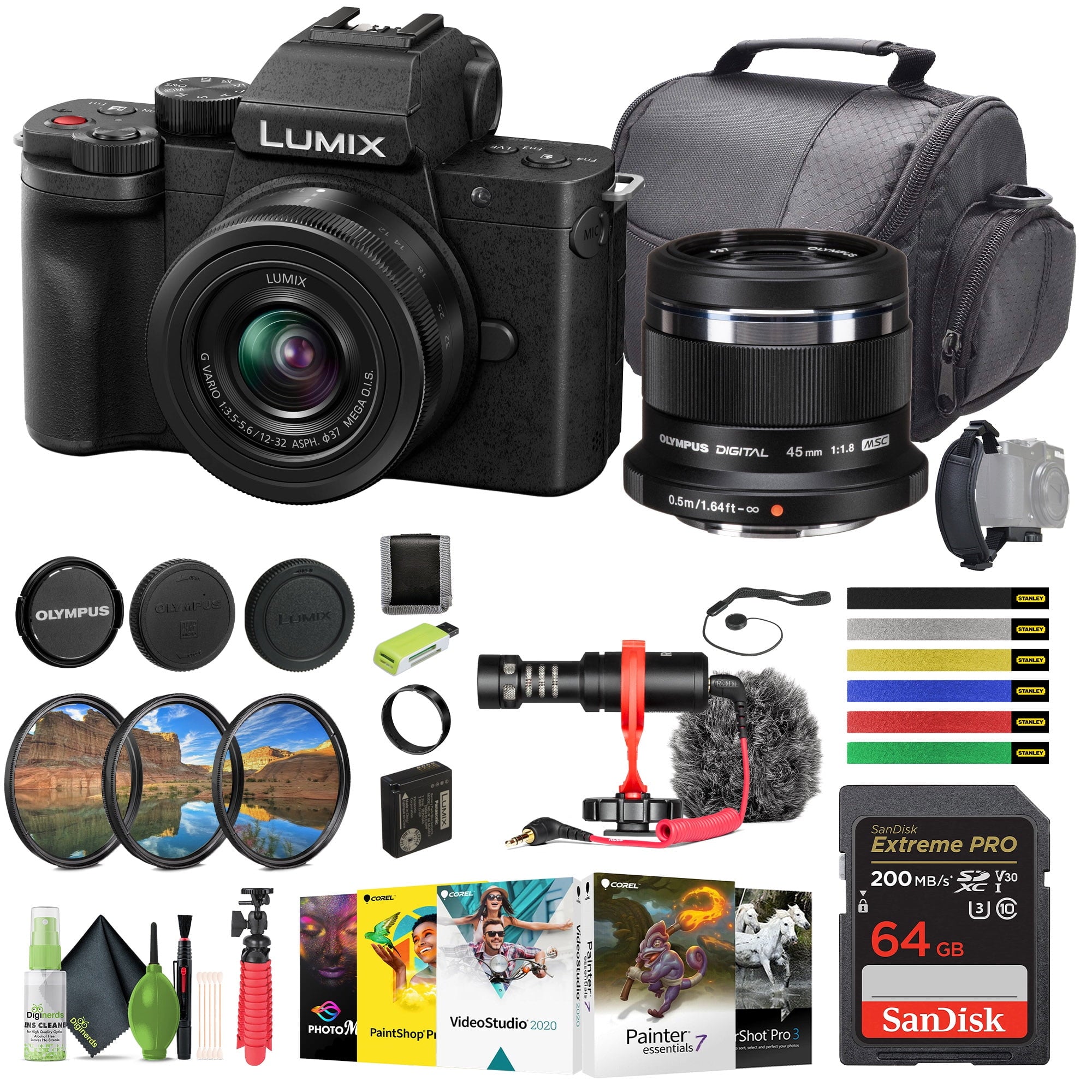 Panasonic Lumix G100 Mirrorless Camera With 12-32mm Lens Vlogging Camera Bundle