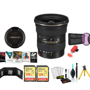 Tokina 17-35mm f/4 Pro FX Lens for Canon - with 2x 128GB Memory Cards International Model Tokina