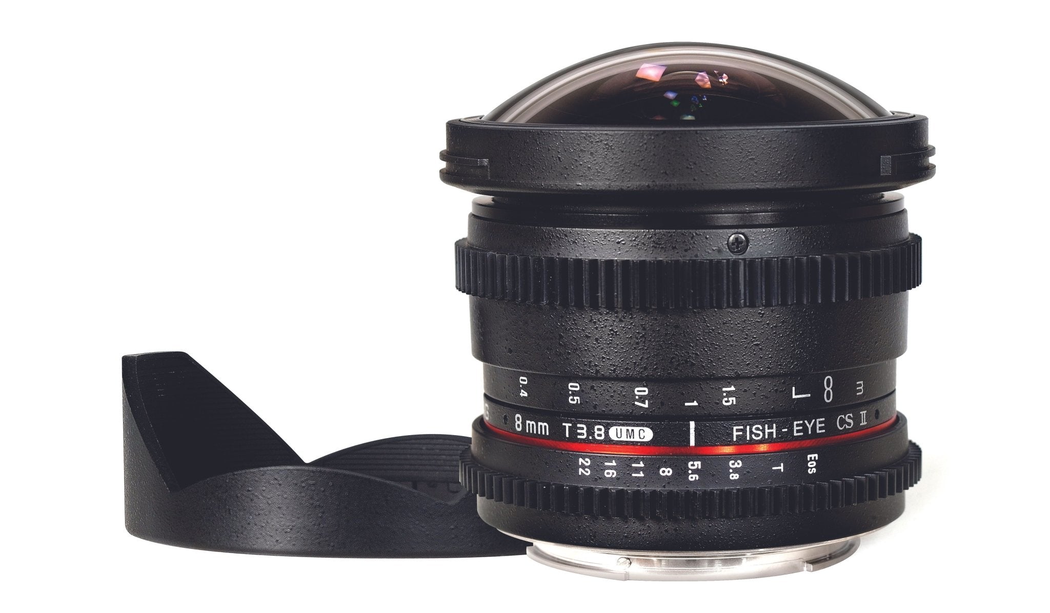 Rokinon RKHD8MV-N HD 8mm t/3.8 Fisheye Lens for Nikon with De-clicked Aperture and Removable HoodWide-Angle Lens