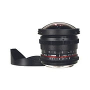 Rokinon RKHD8MV-N HD 8mm t/3.8 Fisheye Lens for Nikon with De-clicked Aperture and Removable HoodWide-Angle Lens