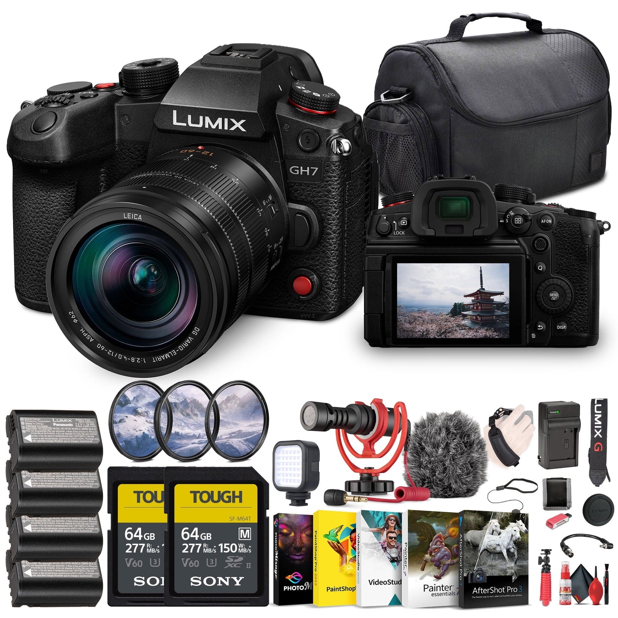 Panasonic Lumix GH7 Mirrorless Micro Four Thirds Camera with 12-60mm f/2.8-4 Lens Bundle Panasonic