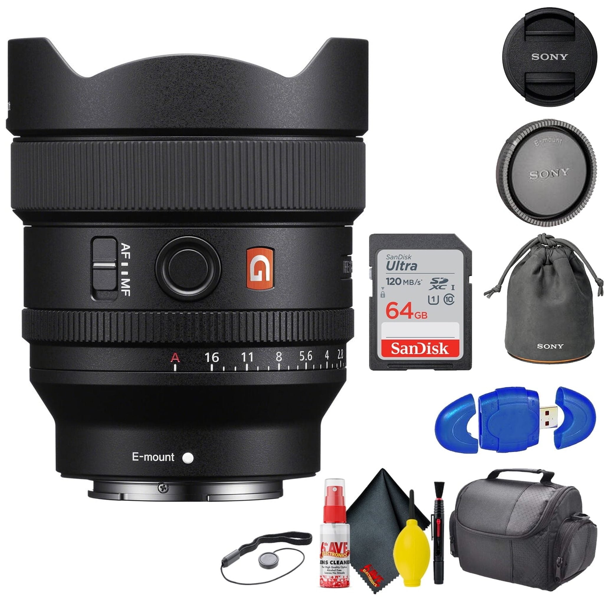 Sony FE 14mm f/1.8 GM Lens Bundle + Accessories