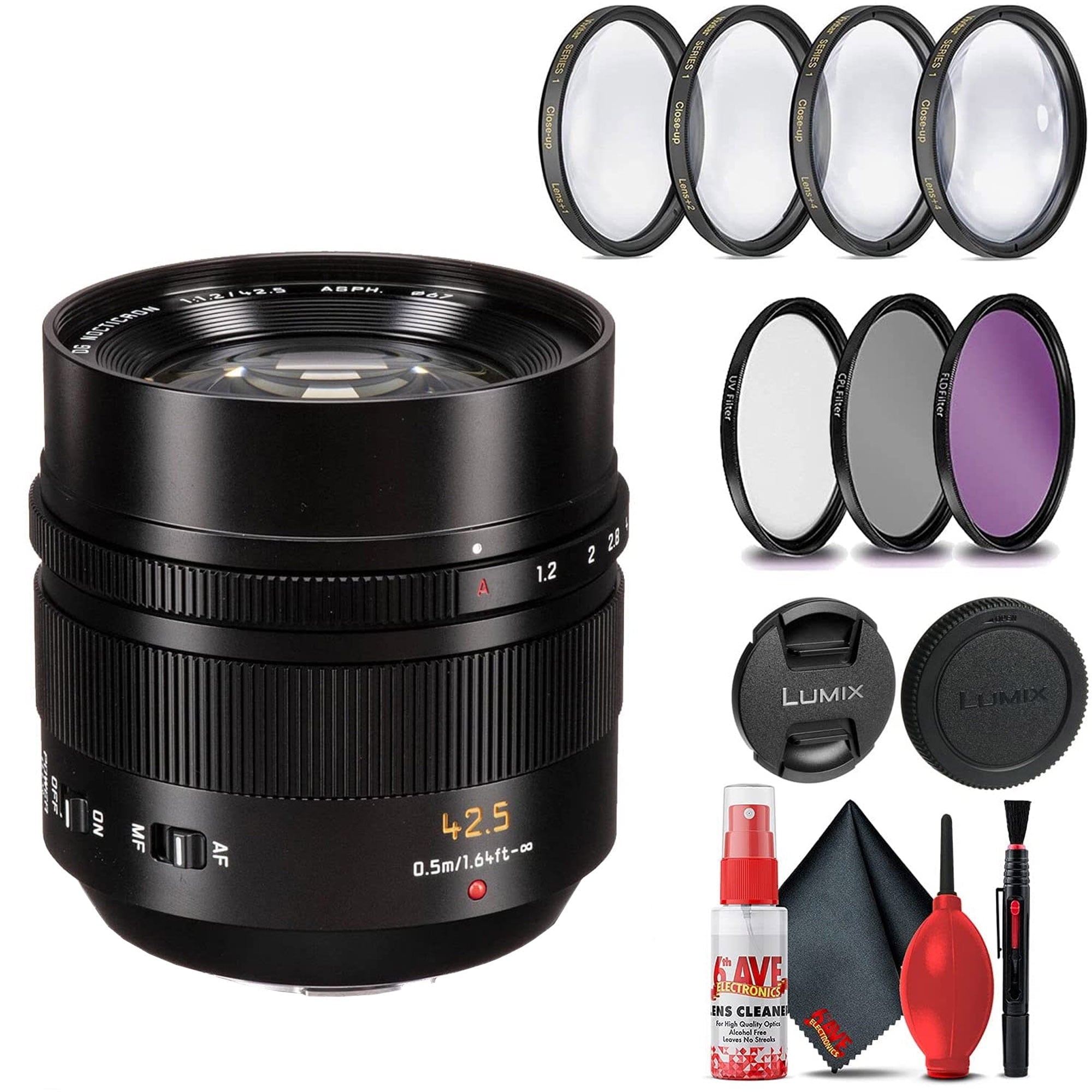 Panasonic Leica DG Nocticron 42.5mm f1.2 Lens Bundle with 67mm Filter Kits