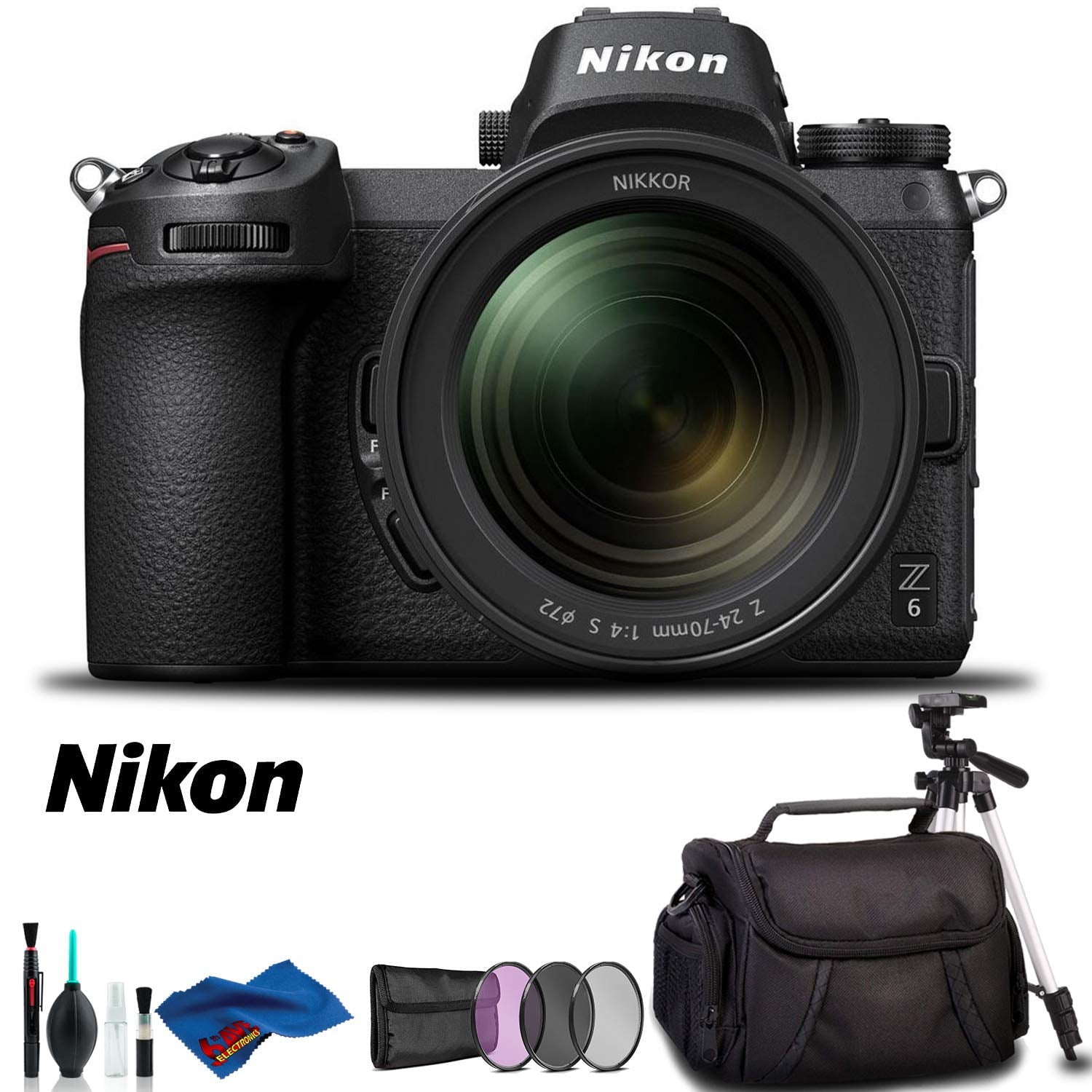 Nikon Z 6 Mirrorless Digital Camera with 24-70mm Lens, Case, and Tripod Kit International Model