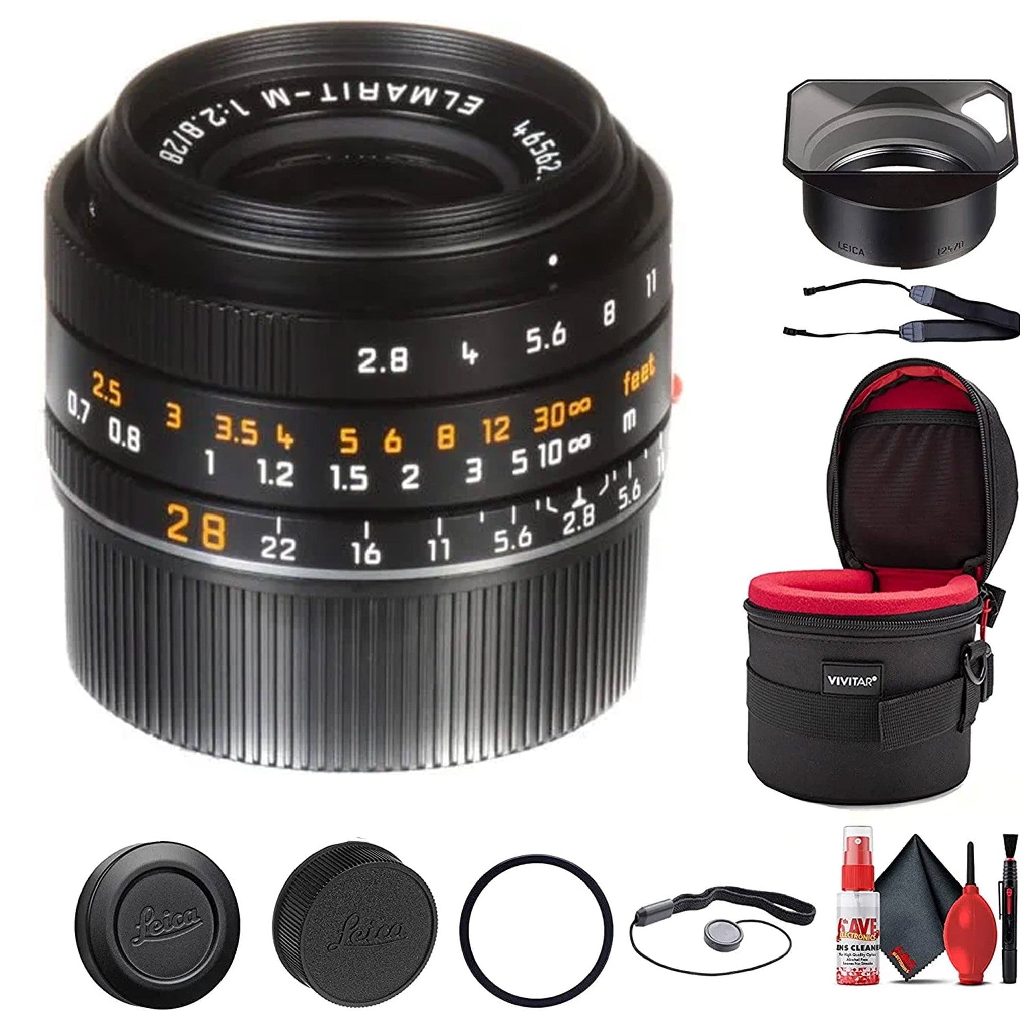 Leica Elmarit-M 28mm f/2.8 ASPH Lens + 6Ave Accessory Kit Leica