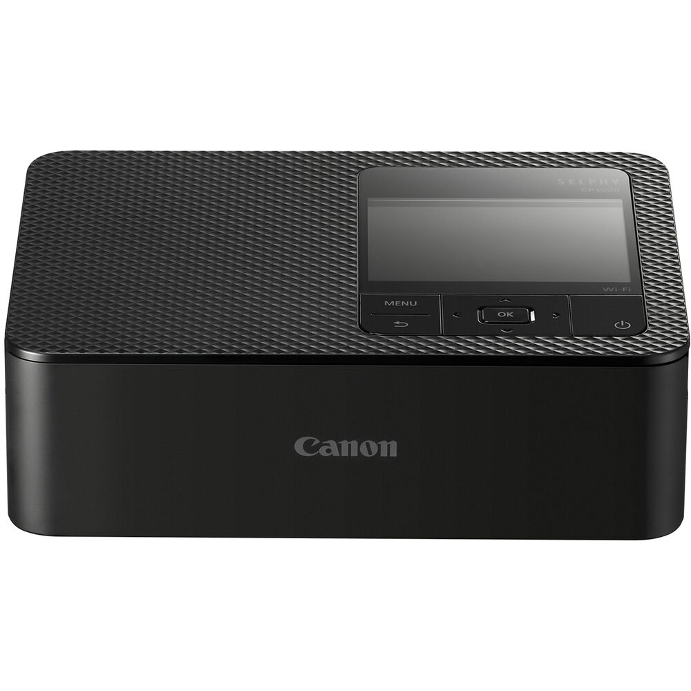 Canon SELPHY CP1500 Photo Printer (Black) + Canon RP-108 Color Ink and Paper Set + More Bundle