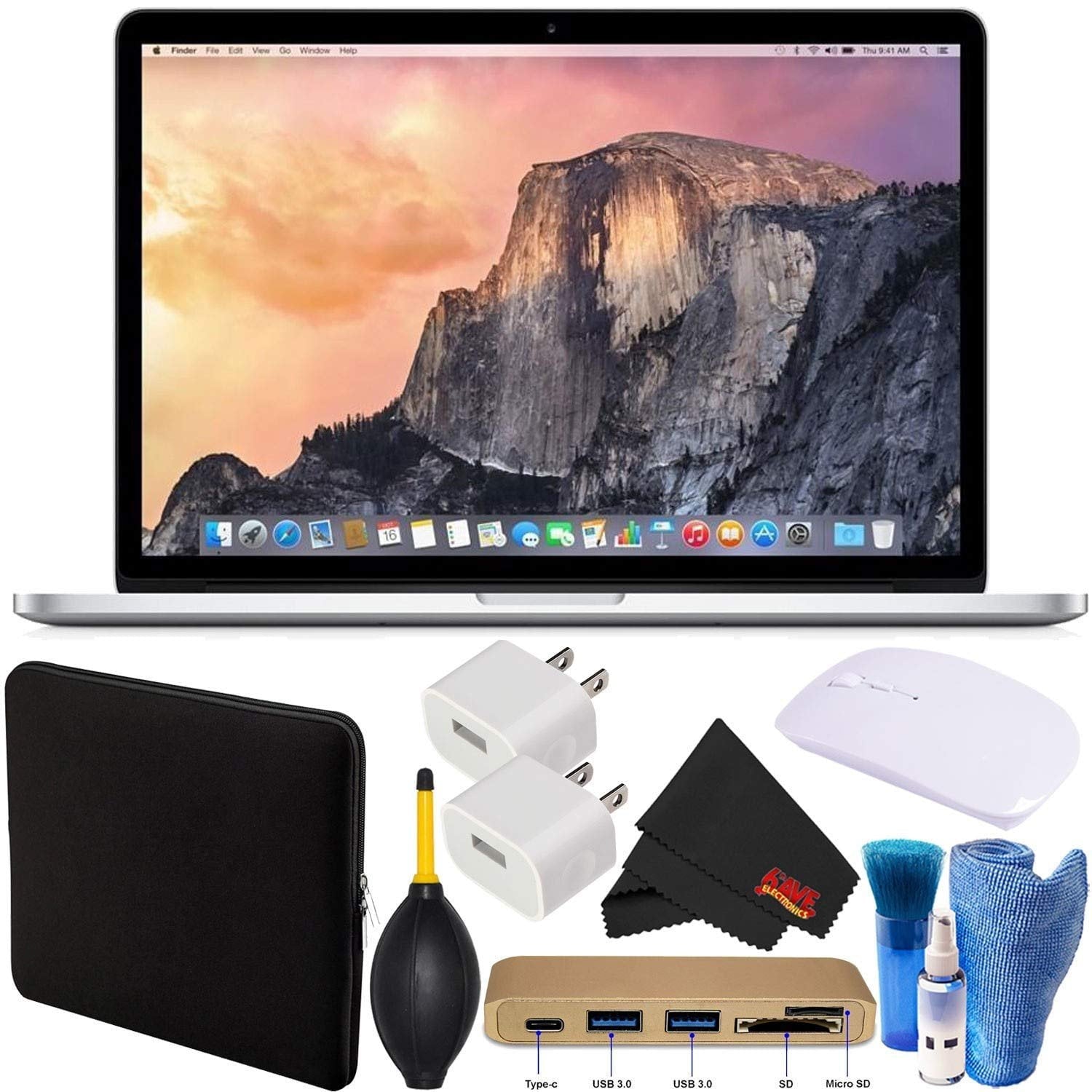 Apple MacBook Pro Laptop Computer G0RD2LL/A 15.4 Inch 16GB 1TB Bundle with Mouse + Type-C USB 3.0 HUB