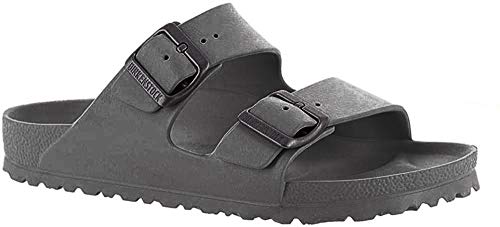 Birkenstock Essentials Unisex Arizona EVA Sandal, Metallic Anthracite, 42 R