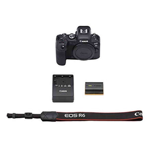 Canon EOS R6 Full-Frame Mirrorless Camera with 4K Video, Full-Frame CMOS Senor, DIGIC X Image Processor, Dual UHS-II SD Memory Card Slots, and Up to 12 fps with Mechnical Shutter, Body Only, Black - Reconditioned Canon