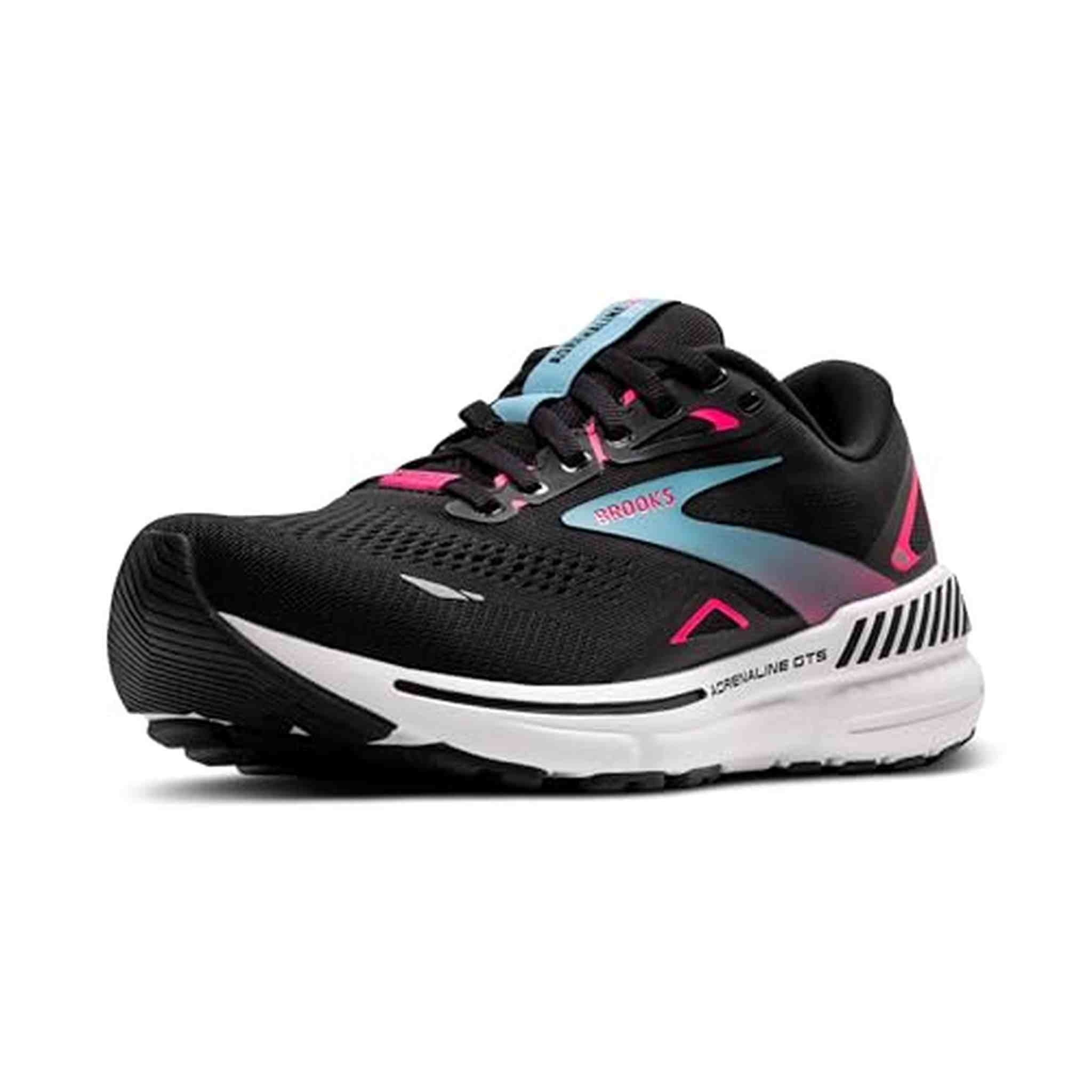 Brooks Women’s Adrenaline GTS 23 GTX Waterproof Supportive Running Shoe - Black/Knockout Pink/Aqua - 7 Medium