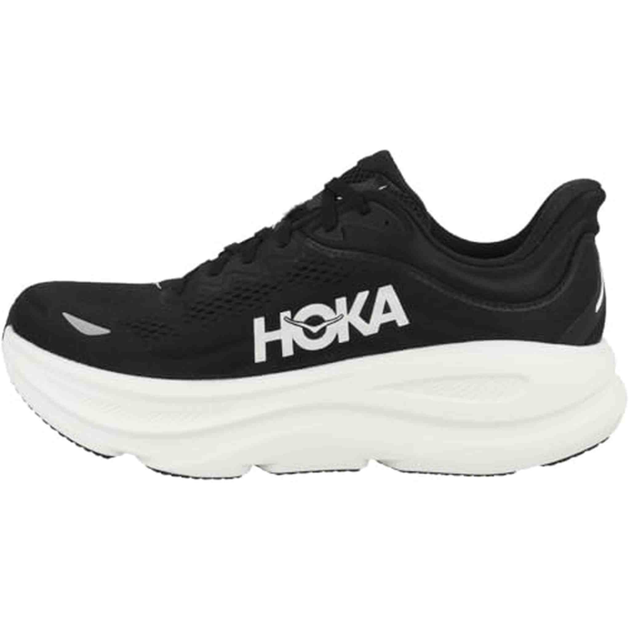 Hoka Men's Bondi 9 Sneaker, Black/White, 8.5