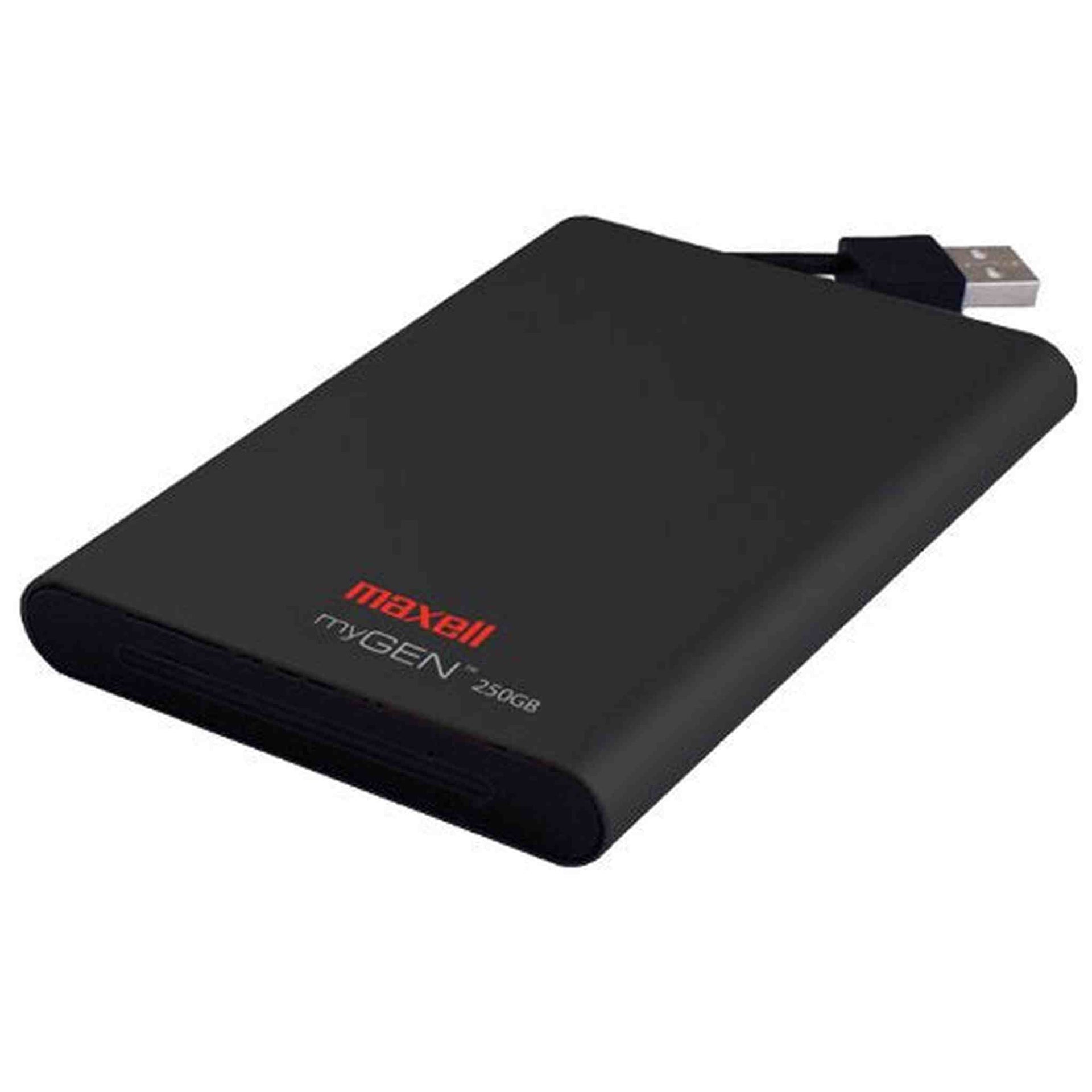 Maxell myGEN 250 GB Portable External Hard Drive MY-250 Black