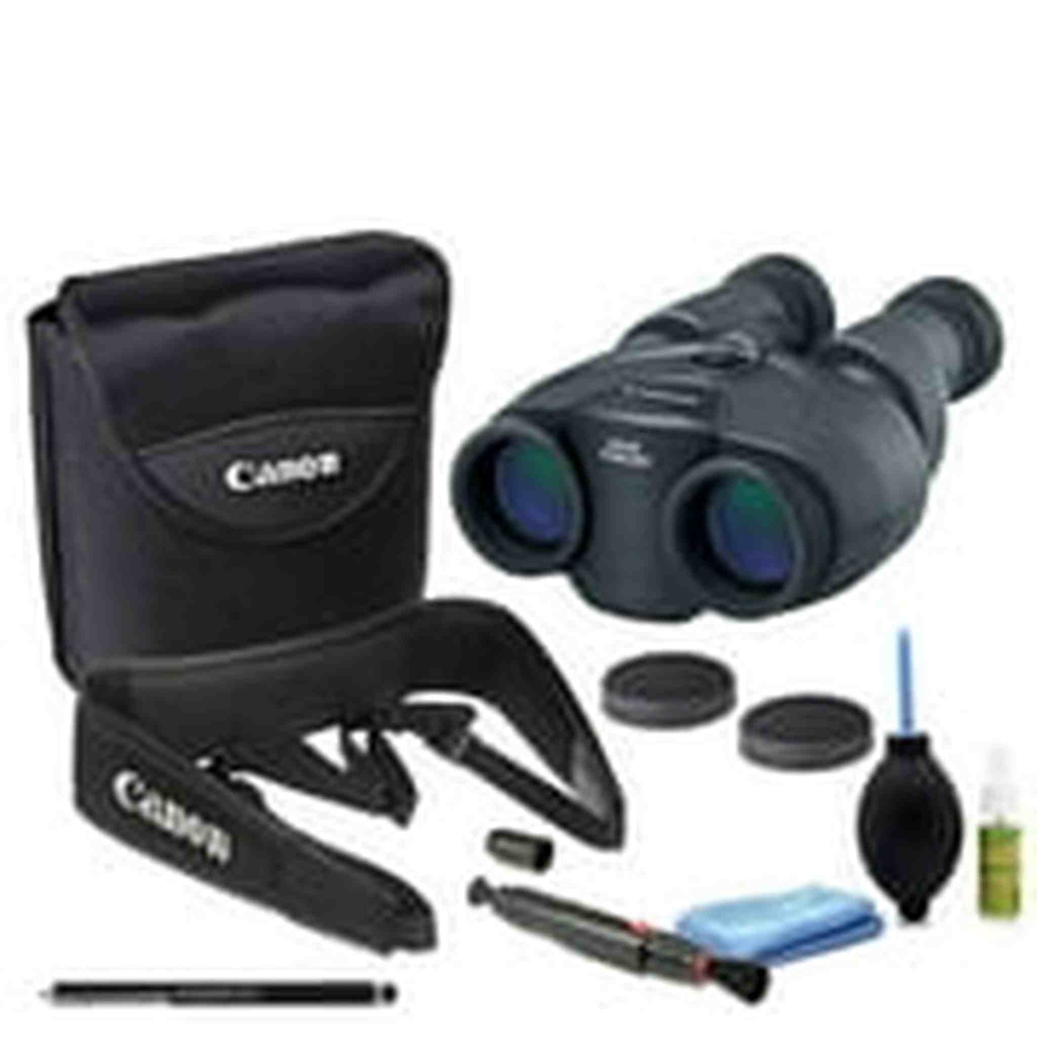 Canon 10x30 is II Image Stabilized Binocular Starters Bundle - Refurbished Canon