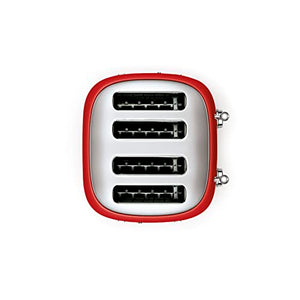 Smeg 50's Style Retro Aesthetic 4 Slice Toaster 6 Presets Extra Wide Slots Red TSF03RDUS