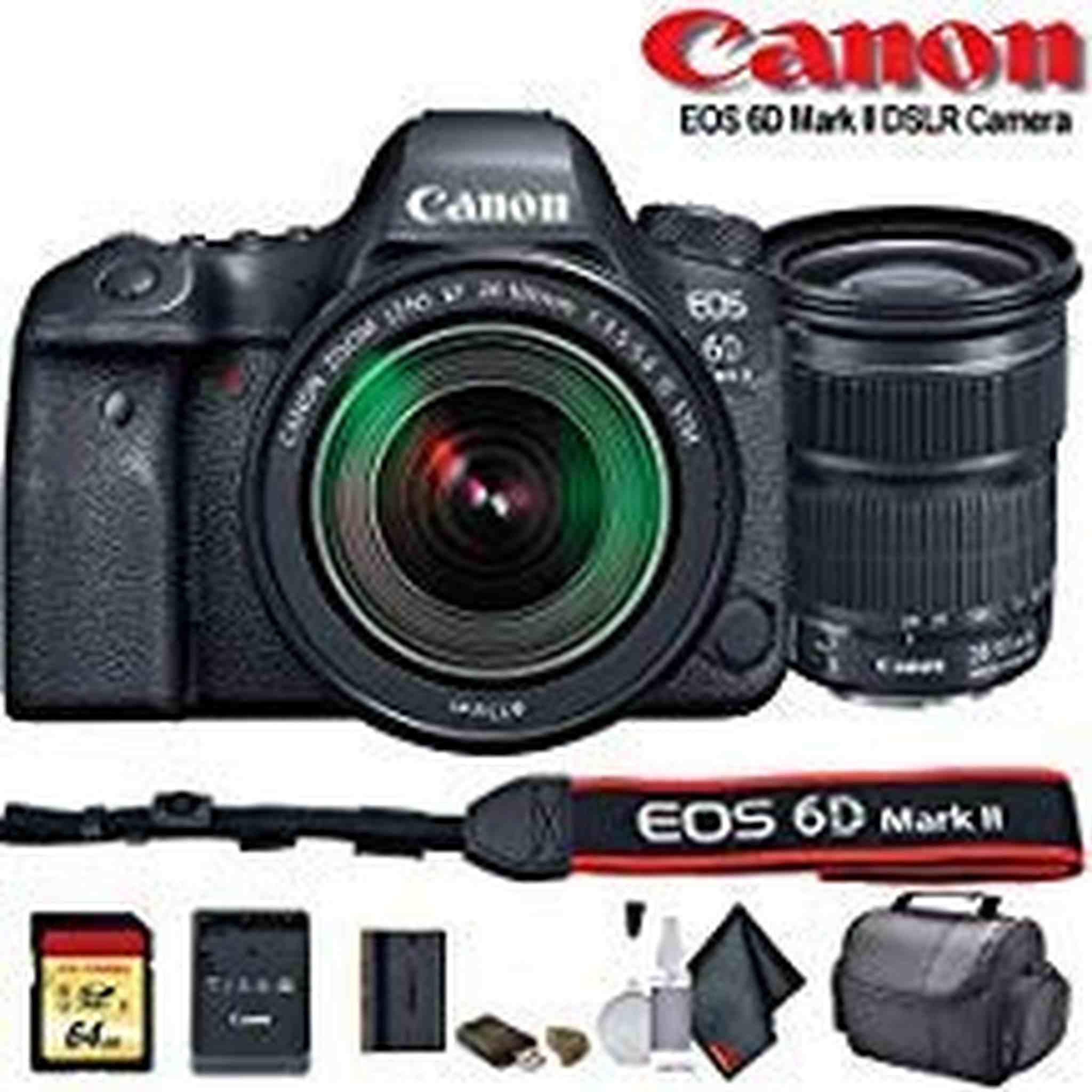 Canon EOS 6D Mark II DSLR Camera with 24-105mm f/3.5-5.6 Lens International Model 1897C021 - Starter Bundle Canon