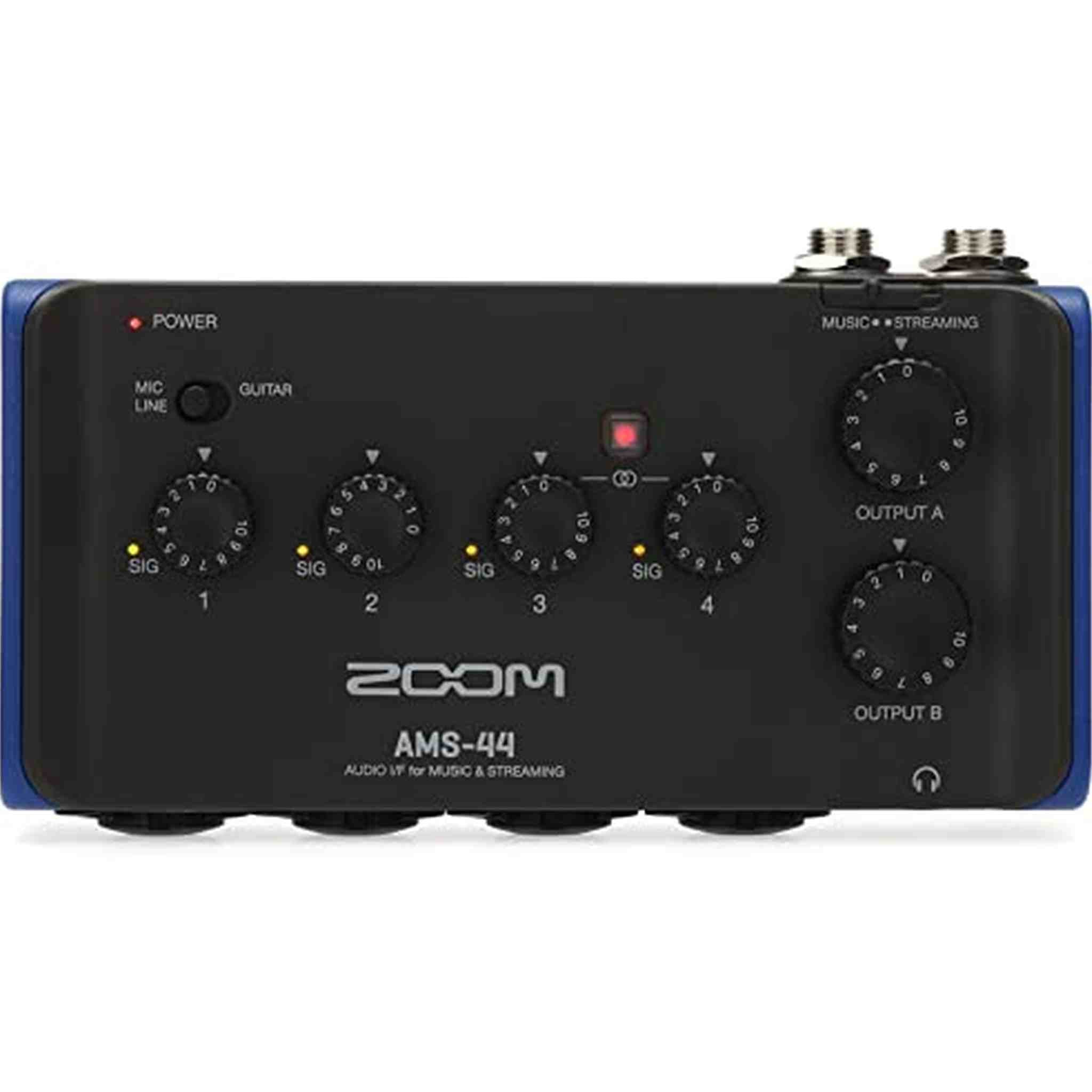 Zoom AMS-44 USB Audio Interface, 4 Inputs, 4 Outputs, Loopback, Direct Monitoring, Bus-Powered, for Recording and Streaming on PC, Mac, iOS, and Android