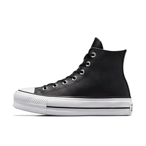 Converse Women's Chuck Taylor All Star Lift Clean Sneaker, Black/Black/White, 8.5
