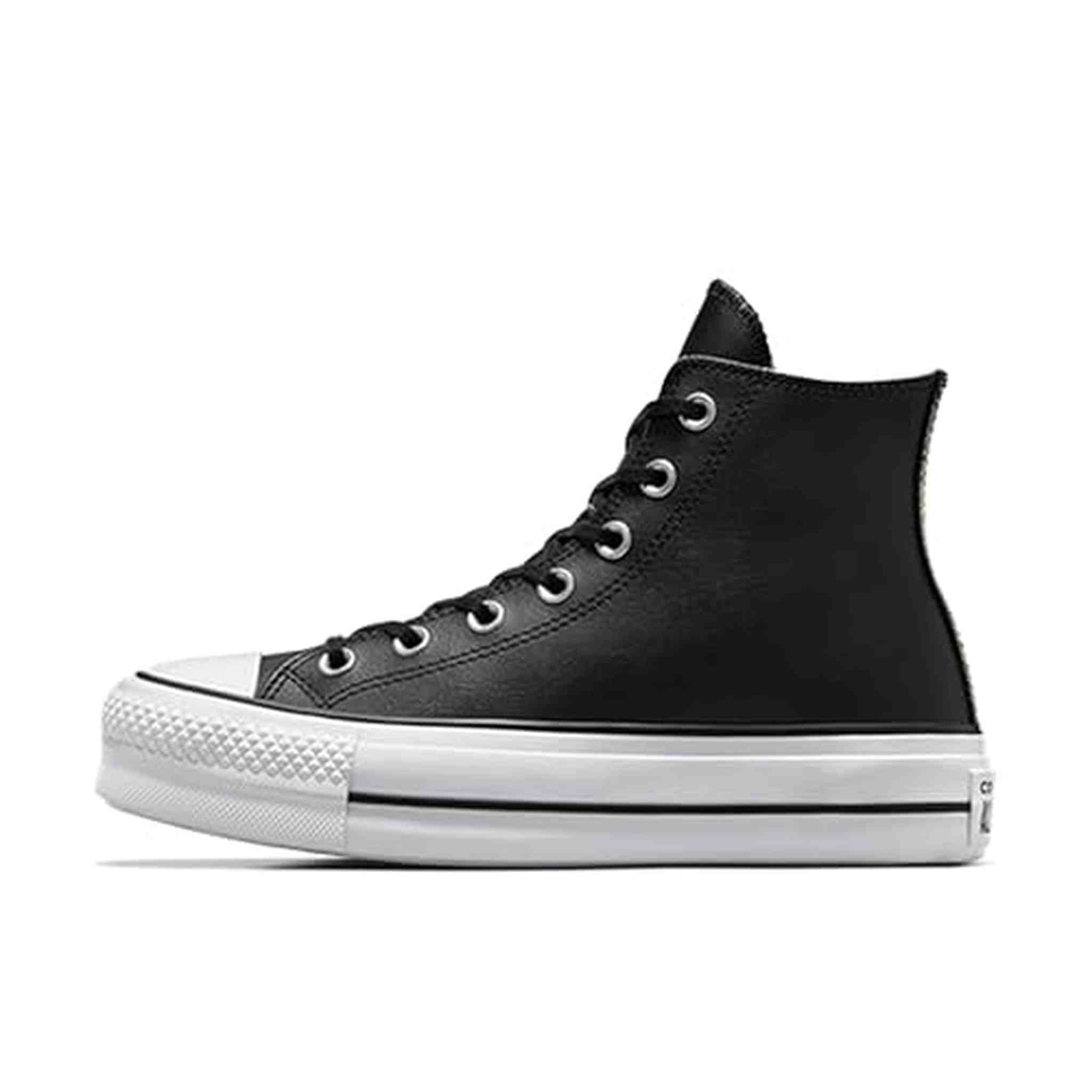 Converse Women's Chuck Taylor All Star Lift Clean Sneaker, Black/Black/White, 7