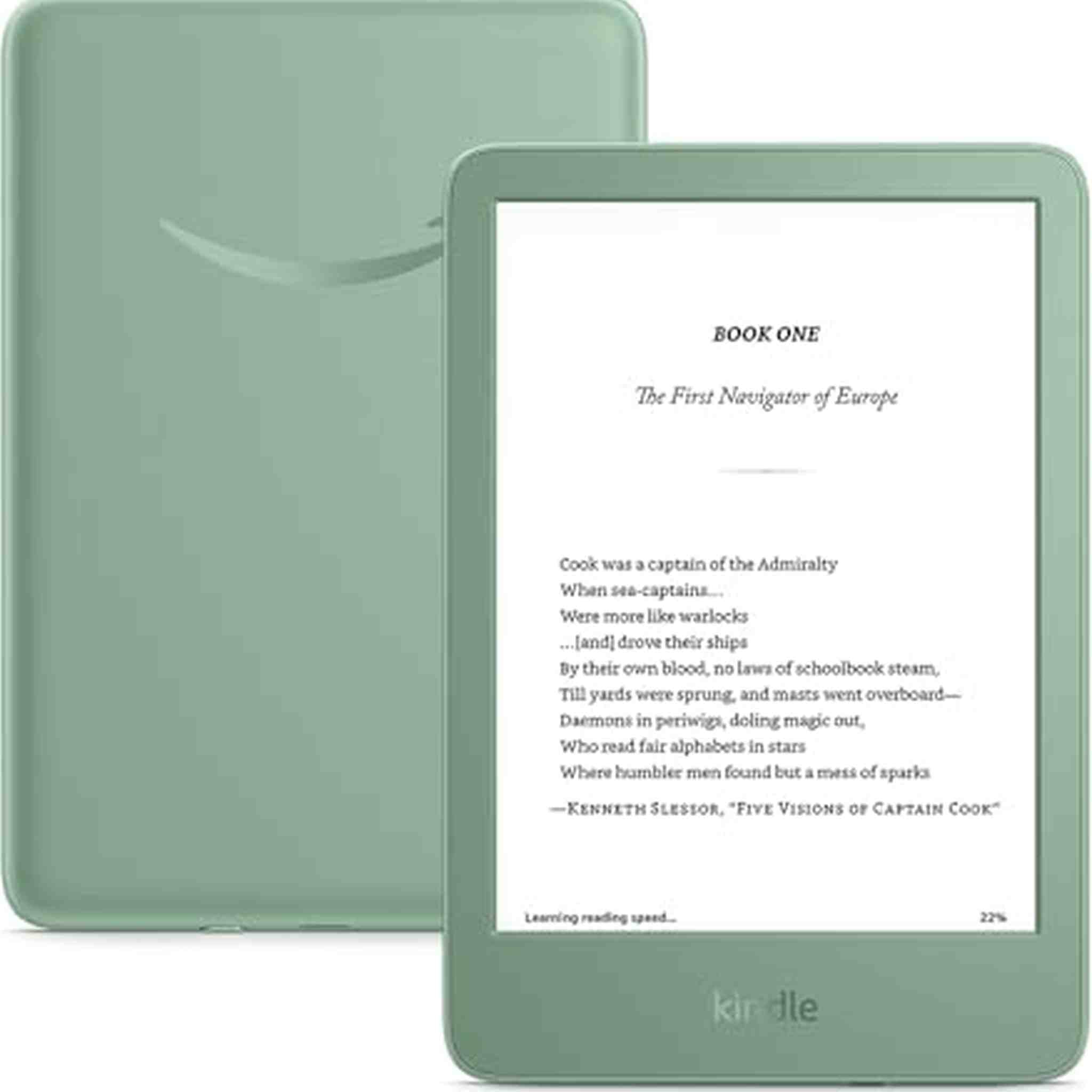 New Amazon Kindle 16 GB - Lightest and most compact Kindle, with glare-free display, faster page turns, adjustable front light, and long battery life - Matcha