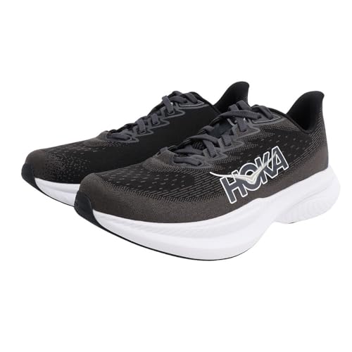 Hoka Men's Mach 6 Sneaker, Black/White, 10.5