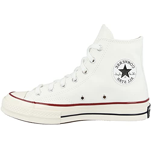 Converse Men's Chuck Taylor '70s High Top Sneakers, White/Garnet/Egret, 7.5 Medium US
