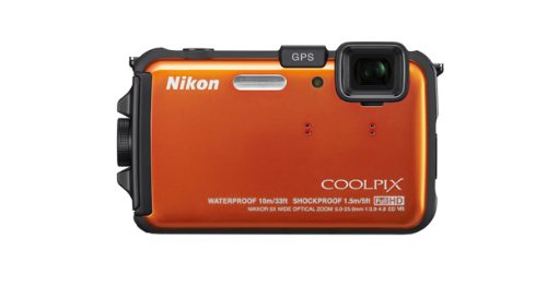 Nikon COOLPIX AW100 16 MP CMOS Waterproof Digital Camera with GPS and Full HD 1080p Video Orange + 8GB SDHC Memory + Floating Strap + Shock Proof Deluxe Case w/Strap + Cleaning Kit + Accessory Saver