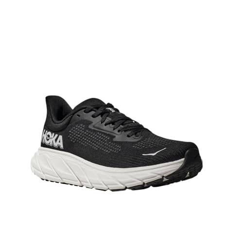 Hoka Women's Arahi 7 Sneaker, Black/White, 6.5
